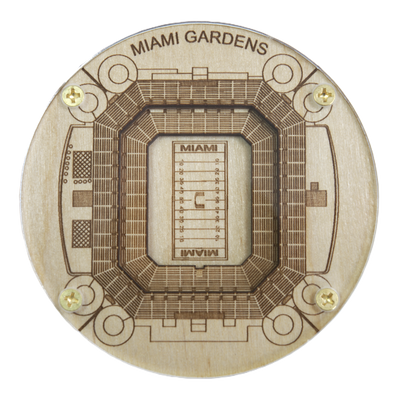 Miami, Florida Coaster Art (Hard Rock Stadium - Hurricanes)