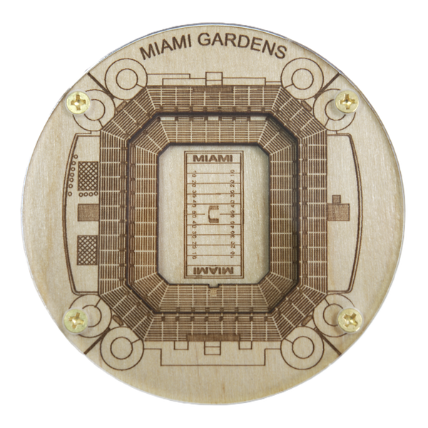 Miami, Florida Coaster Art (Hard Rock Stadium - Hurricanes)