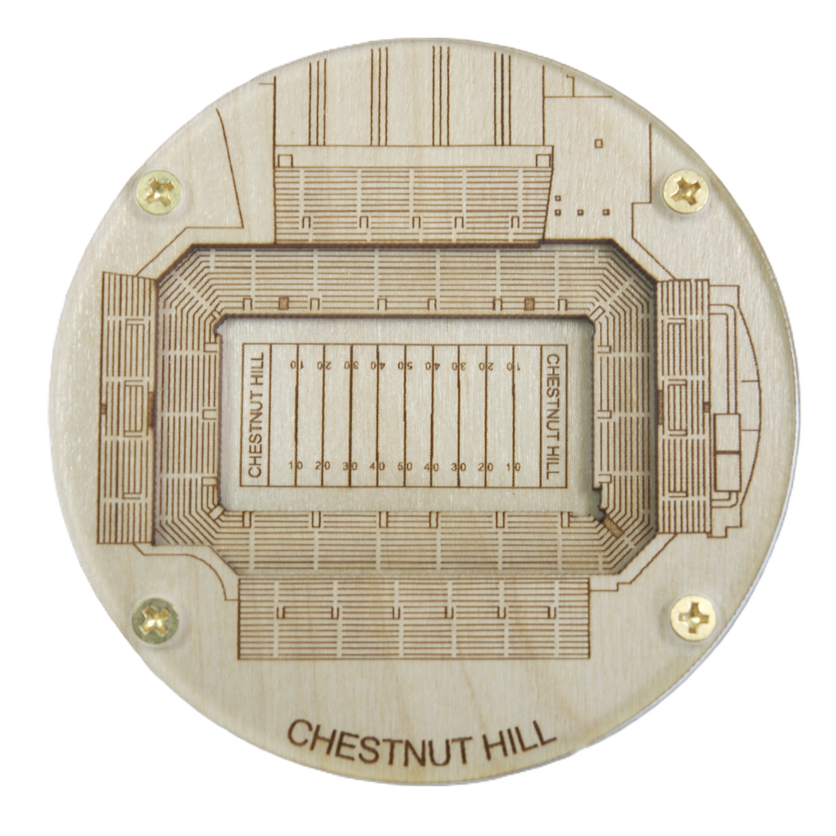 Chestnut Hill, Massachusetts Coaster Art (Alumni Stadium)