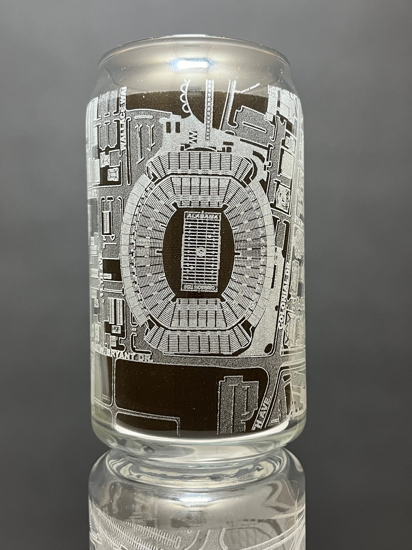 Tuscaloosa, Alabama Pint Glass Art (Saban Field at Bryant-Denny Stadium)