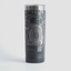 Black tumbler with detailed map design on a white background