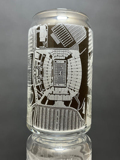 Blacksburg, Virgina Pint Glass Art (Lane Stadium)