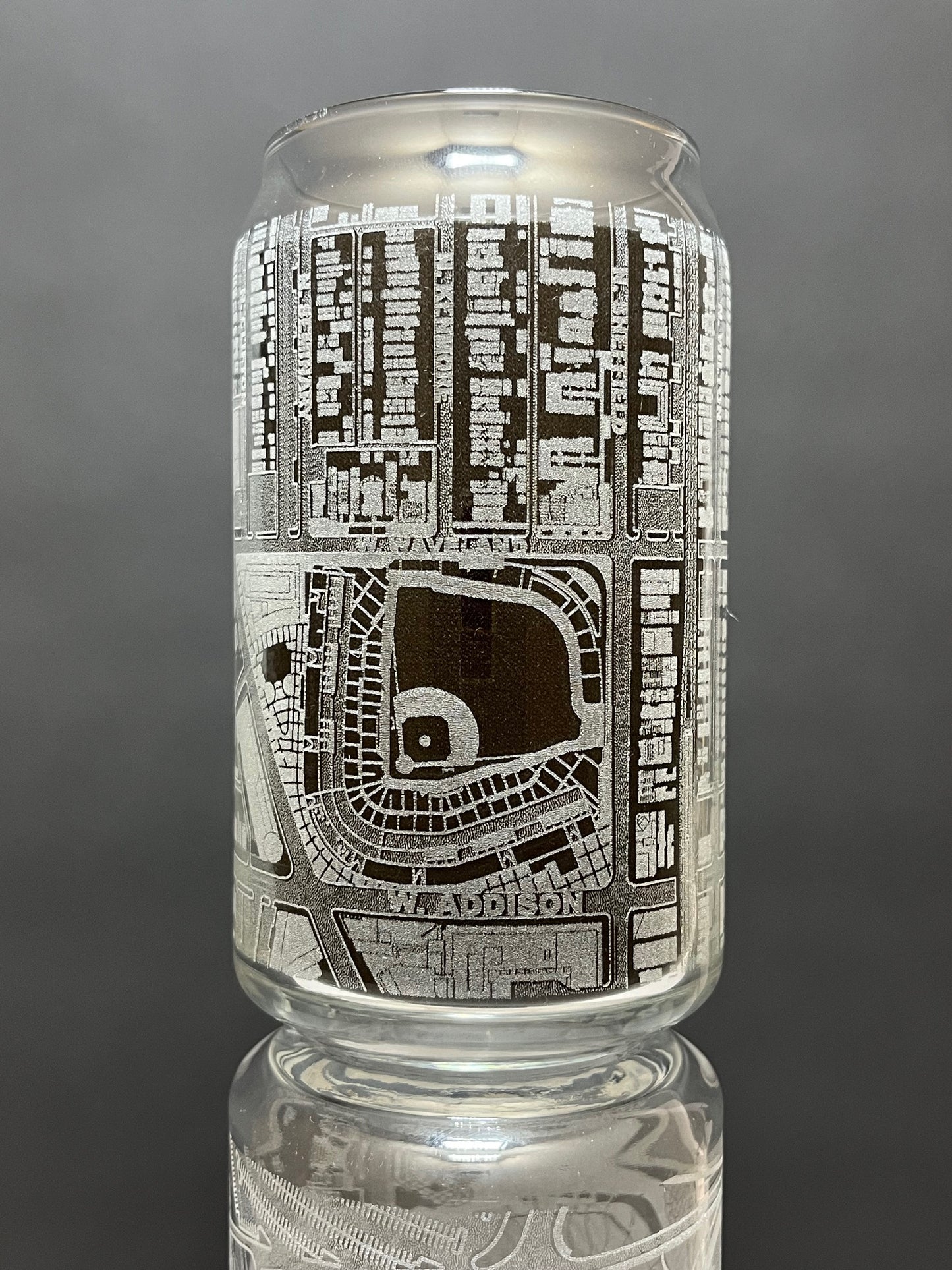 Chicago, Illinois Pint Glass Art (Wrigley Field)