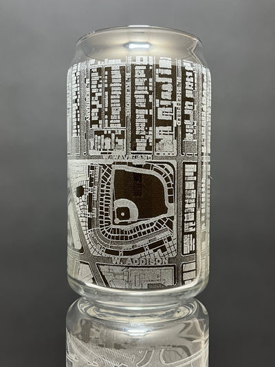 Chicago, Illinois Pint Glass Art (Wrigley Field)