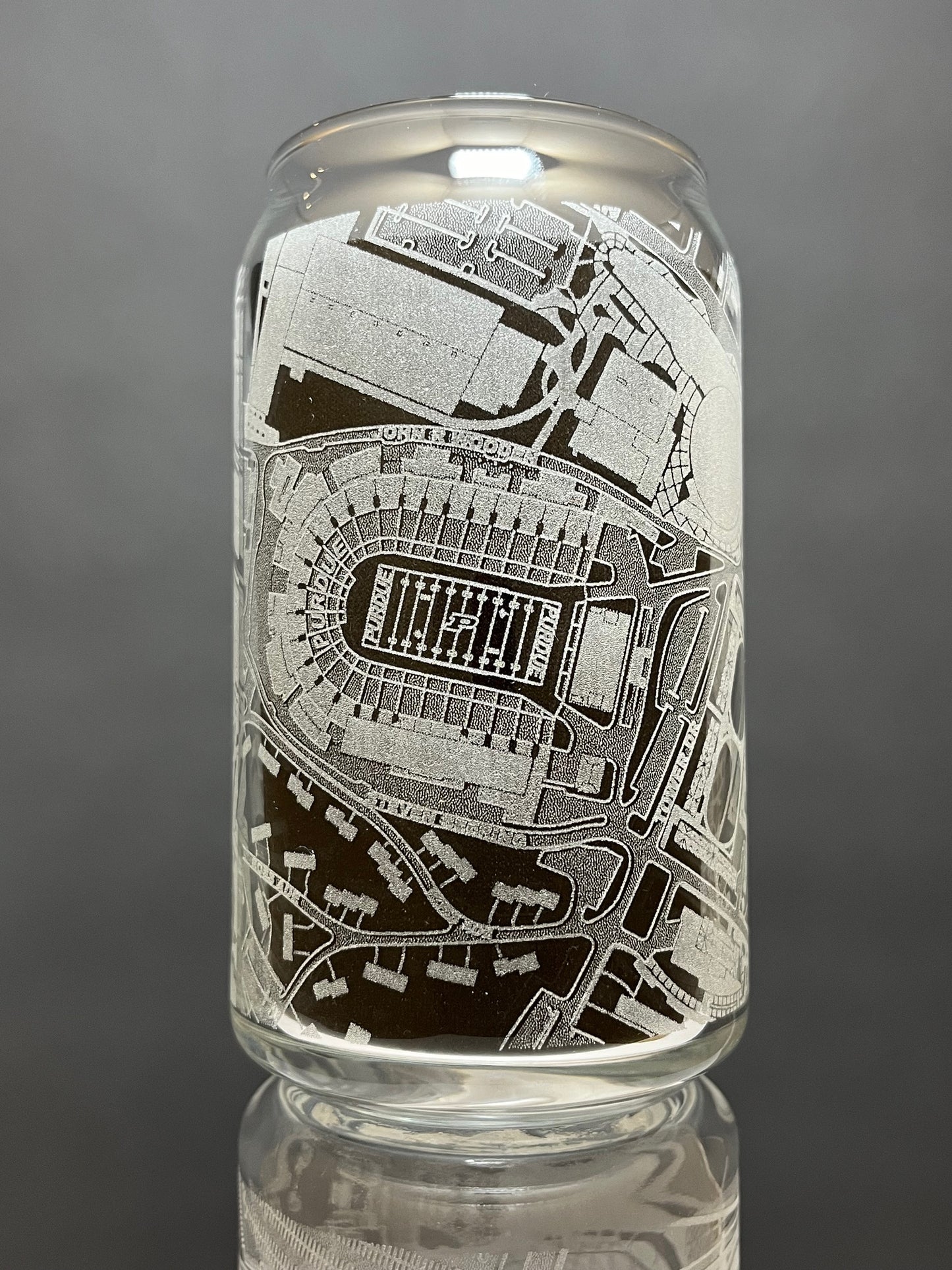 West Lafayette, Indiana Pint Glass Art (Ross-Ade Stadium)