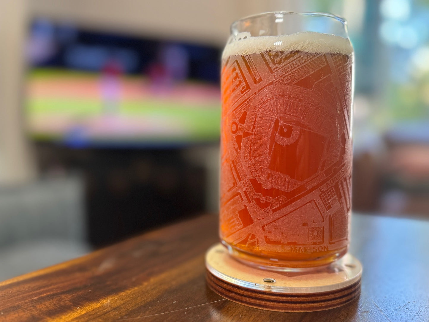 Detroit, Michigan Pint Glass Art (Comerica Park)