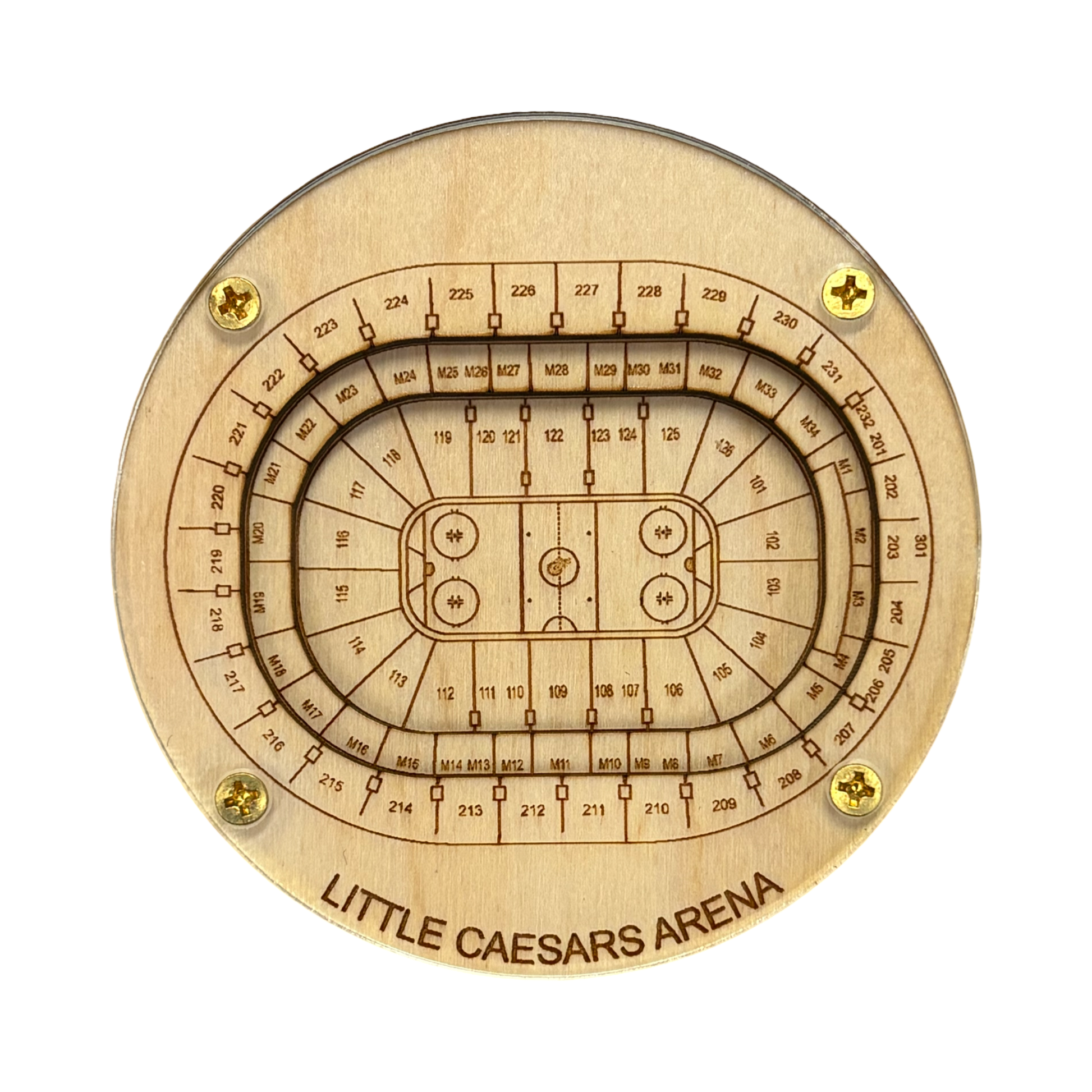 Detroit, Michigan Coaster Art (Little Caesars Arena - Hockey)