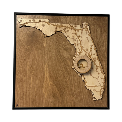 St. Petersburg, Florida Wall Art State Map (Tropicana Field)