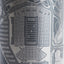 Black tumbler with detailed map design on a white background