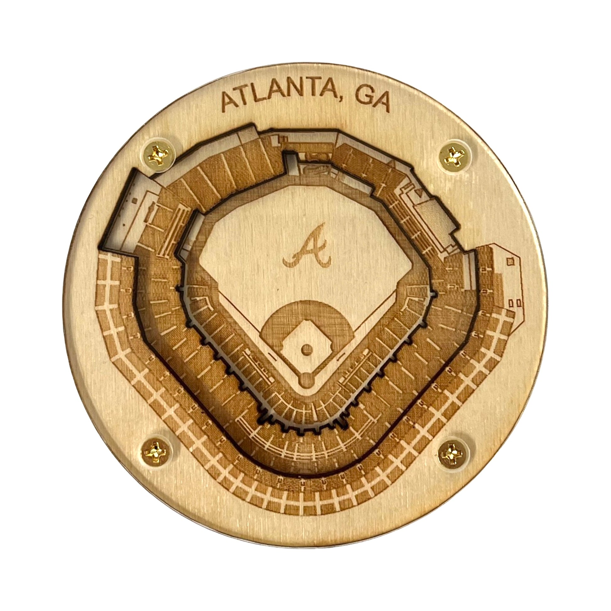 Braves 12 Circle with State and Team Logo Wood Sign