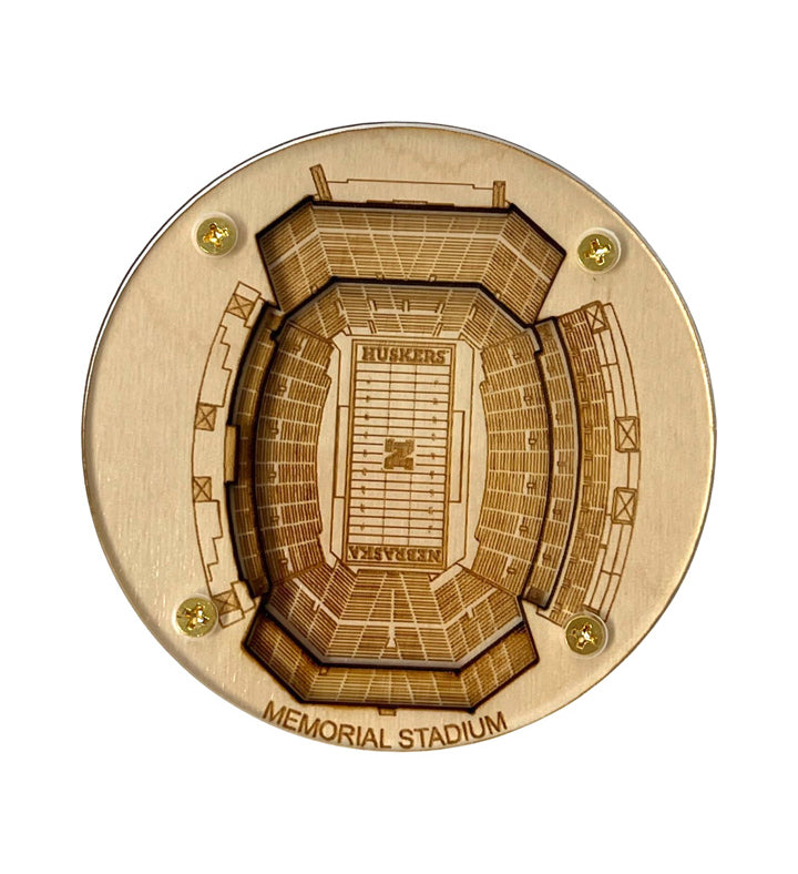 Lincoln, Nebraska Coaster Art (Memorial Stadium)