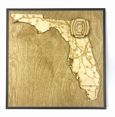 Jacksonville, Florida Wall Art State Map (Everbank Field)