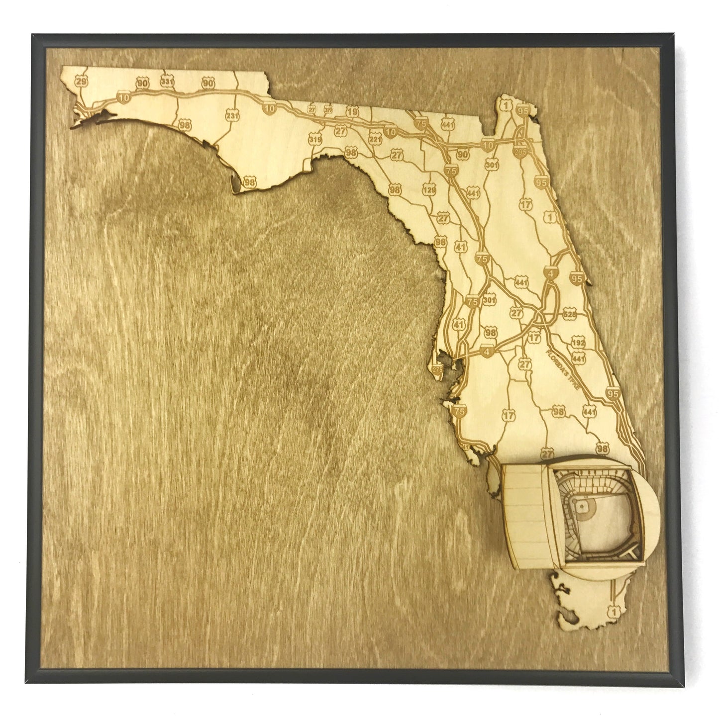 Miami, Florida Wall Art State Map (LoanDepot Park)