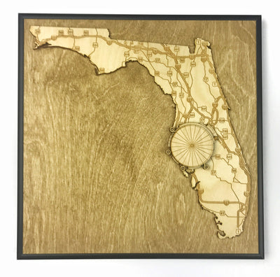 St. Petersburg, Florida Wall Art State Map (Tropicana Field)