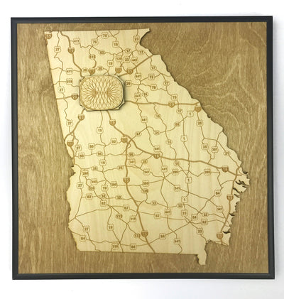 Atlanta, Georgia Wall Art State Map (Falcons - Georgia Dome)