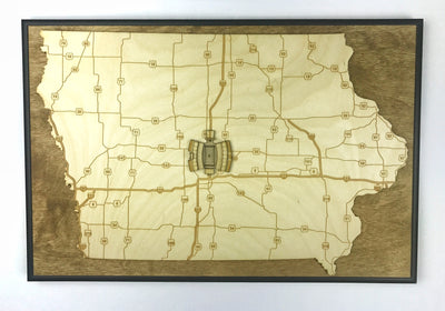 Ames, Iowa Wall Art State Map (Jack Trice Stadium)