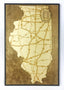 Chicago, Illinois Wall Art State Map (Soldier Field)