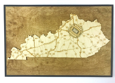 Lexington, Kentucky Wall Art State Map (Kroger Stadium)