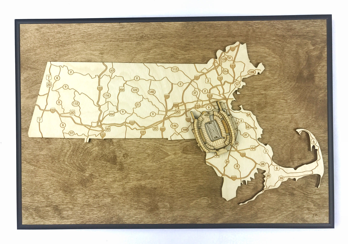 Foxborough, Massachusetts Wall Art State Map (Gillette Stadium)