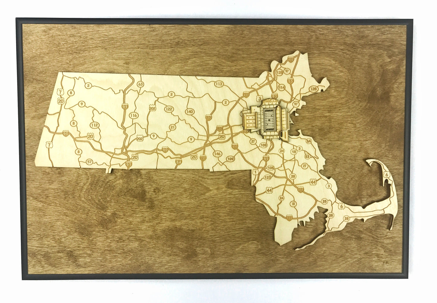 Chestnut Hill, Massachusetts Wall Art State Map (Alumni Stadium)