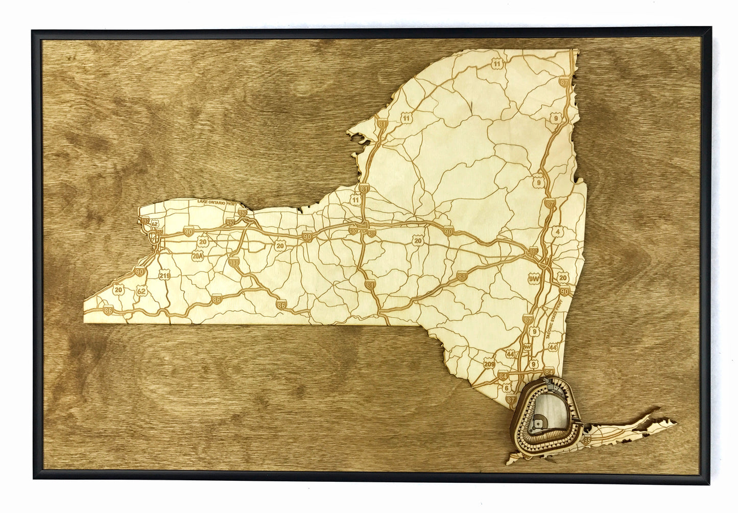 Bronx, New York Wall Art State Map (Old Yankee Stadium)