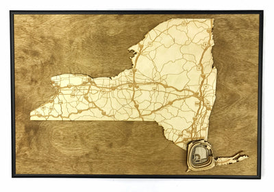 Bronx, New York Wall Art State Map (Yankee Stadium)