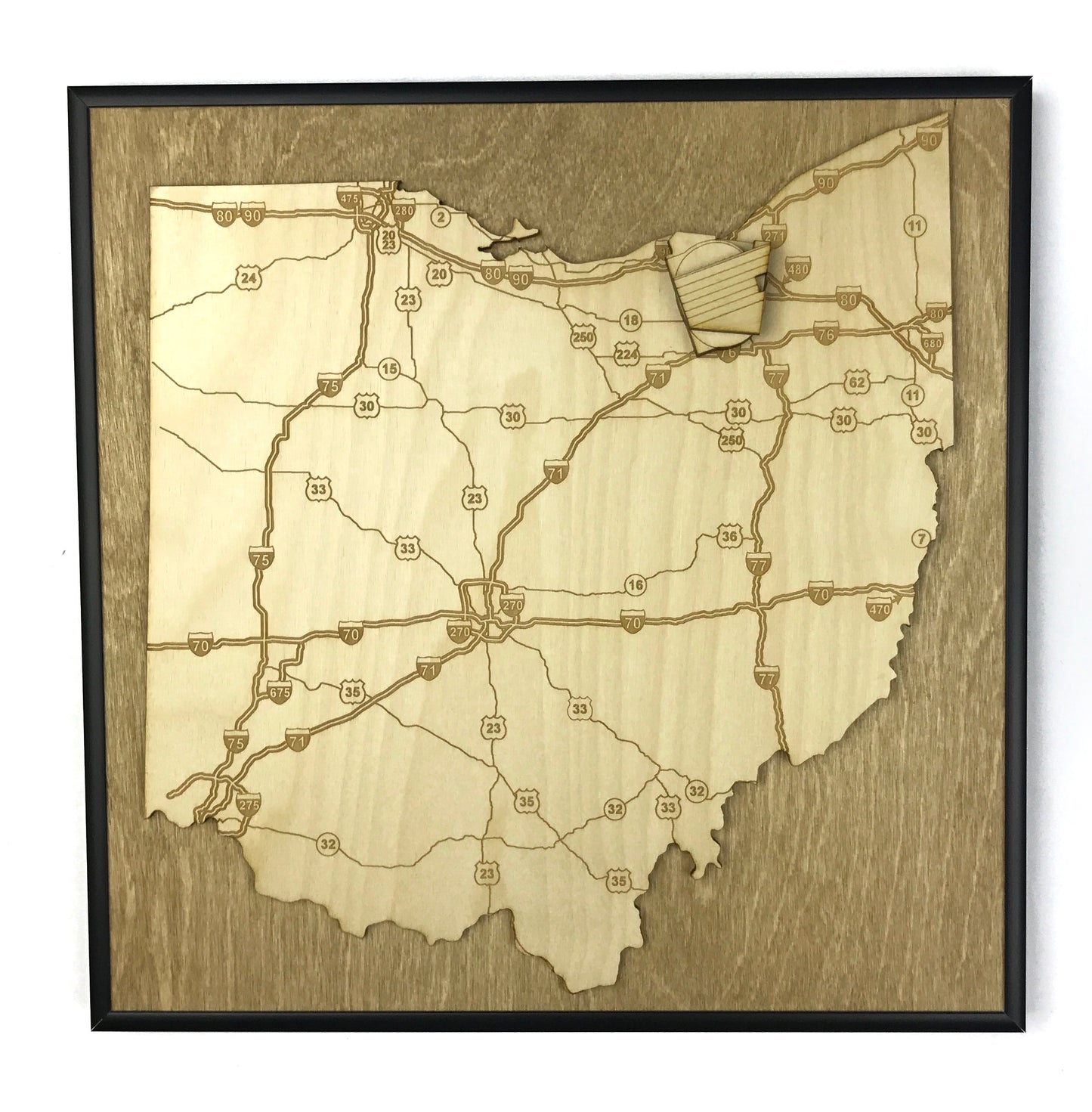 Cleveland, Ohio Wall Art State Map (Rocket Mortgage Field House)
