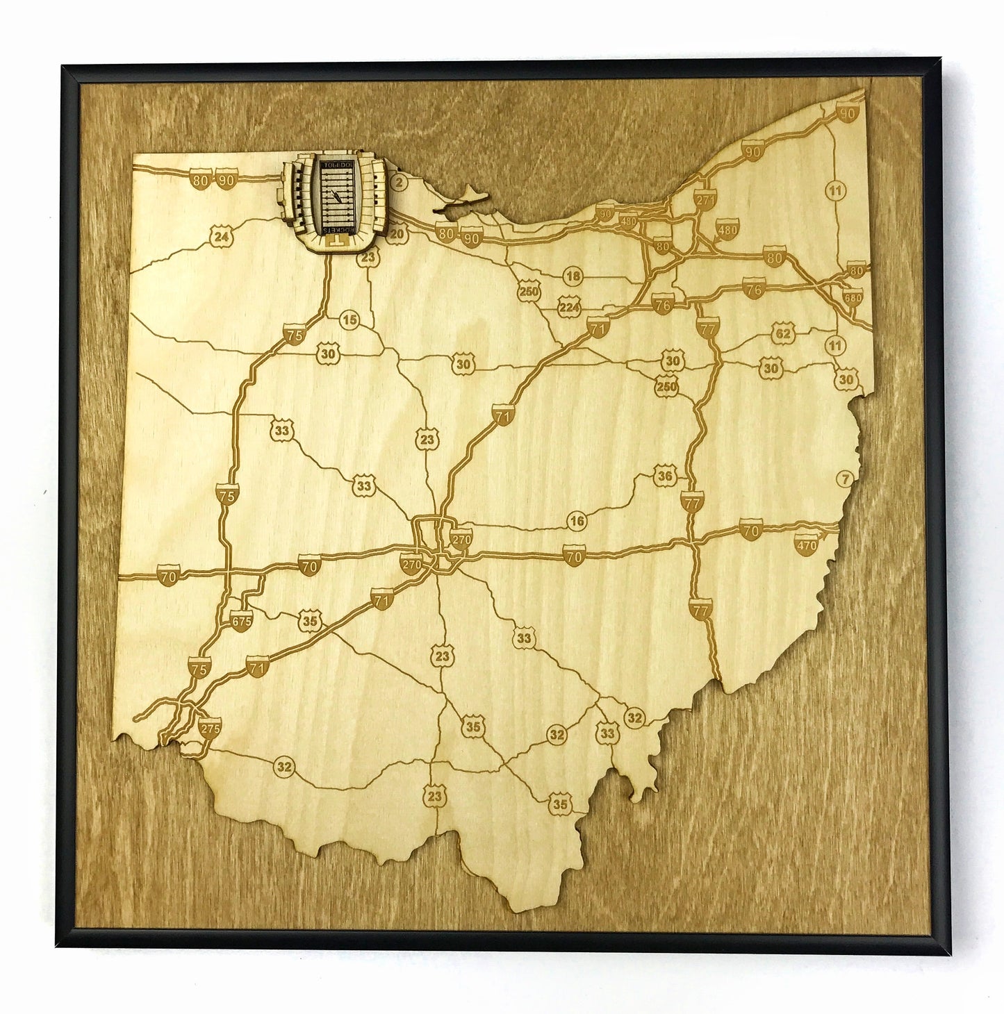 University of Toledo Wall Art State Map (Glass Bowl)