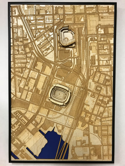 Baltimore, Maryland Wall Art Cit Map (M&T Bank Stadium & Oriole Park at Camden Yards)