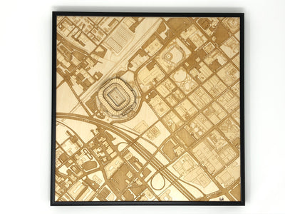 Charlotte, North Carolina Wall Art City Map (Bank of America Stadium)