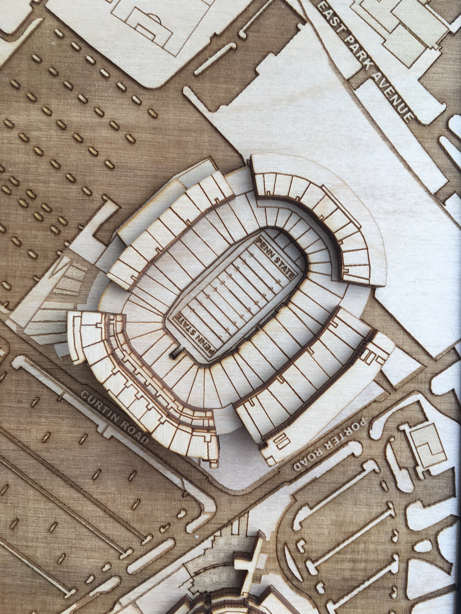 State College, Pennsylvania Wall Art City Map (Beaver Stadium)