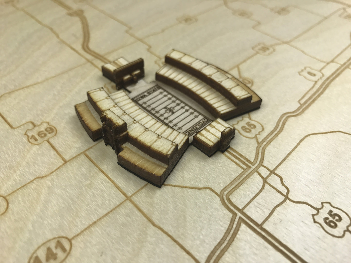 Ames, Iowa Wall Art State Map (Jack Trice Stadium)