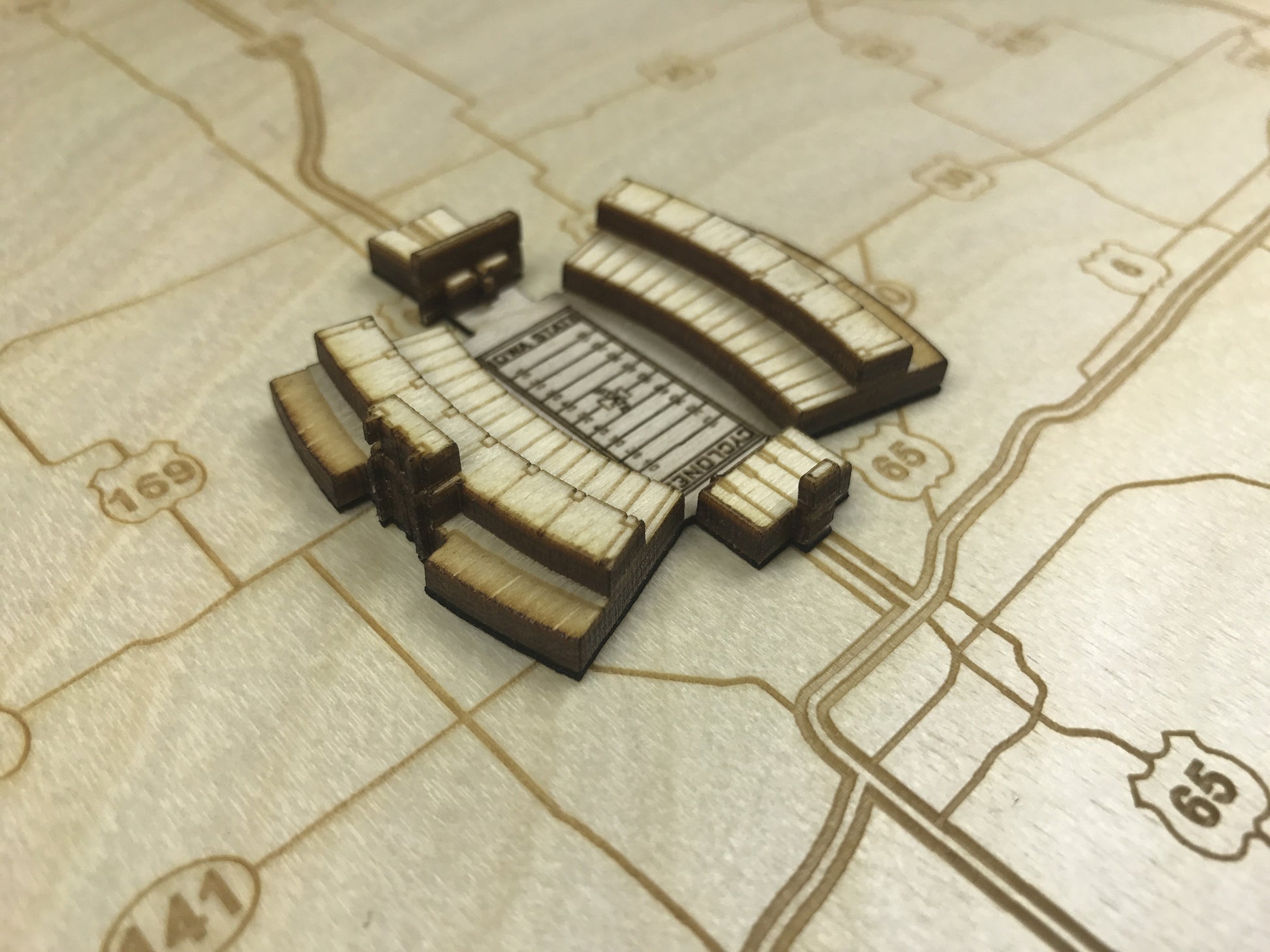 Ames, Iowa Wall Art State Map (Jack Trice Stadium)