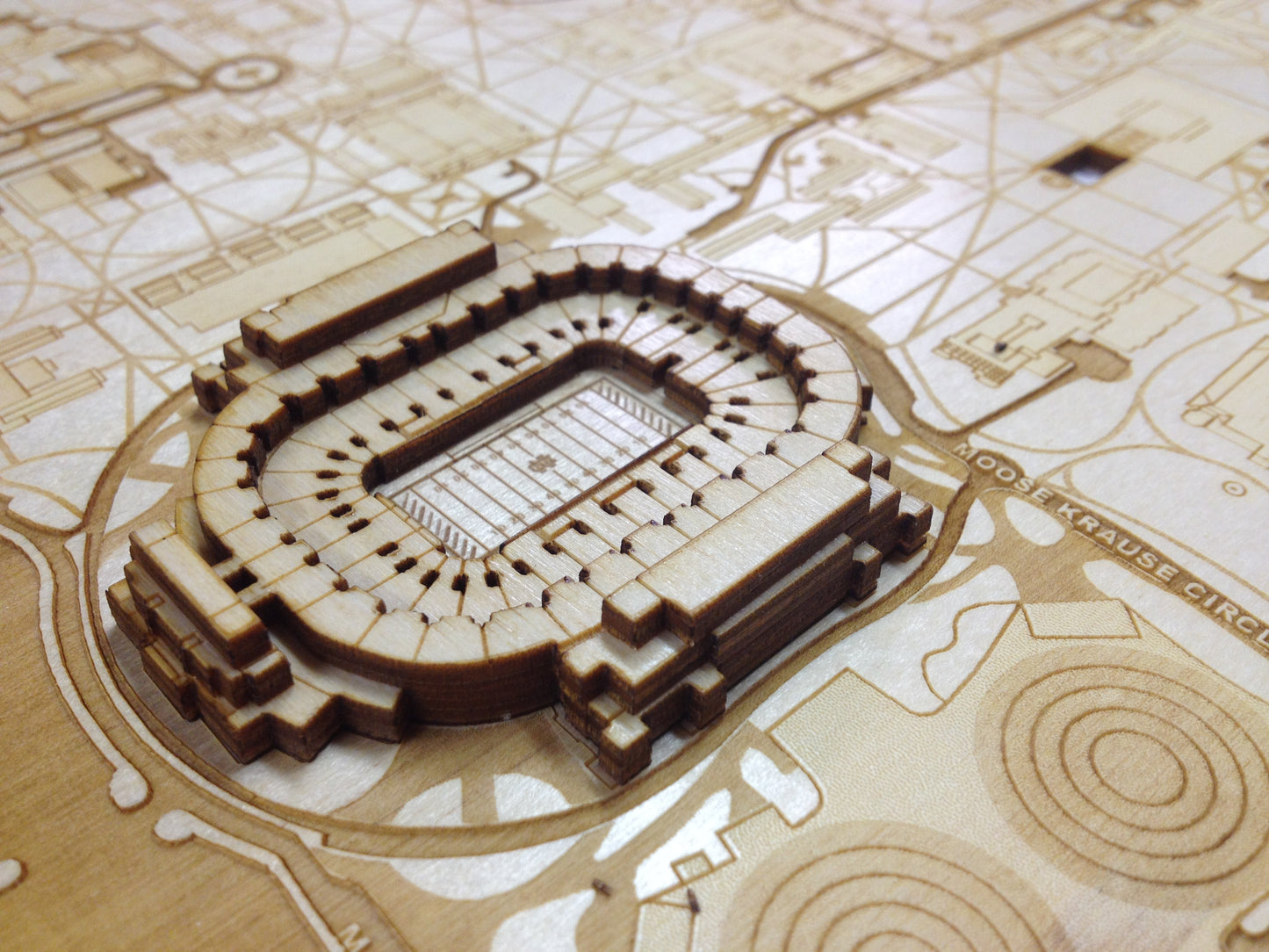 South Bend, Indiana Wall Art City Map (Notre Dame Stadium)