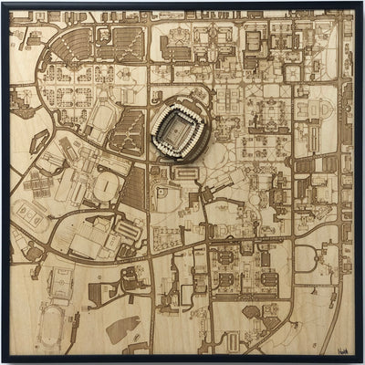 Auburn, Alabama Wall Art City Map (Jordan–Hare Stadium)