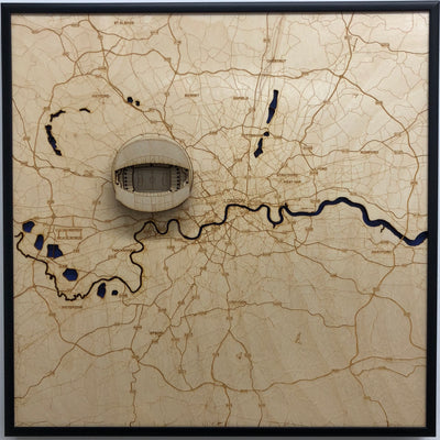 London, England Wall Art City Map (Wimbley Stadium)