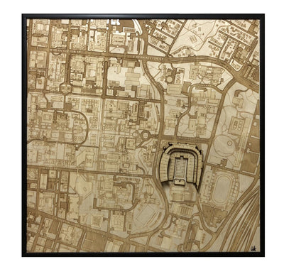 Austin, Texas Wall Art City Map (Darrell K Royal Texas Memorial Stadium)