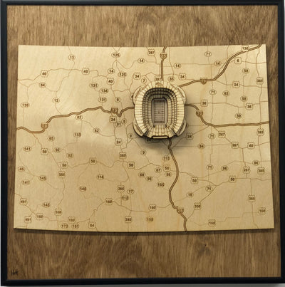 Denver, Colorado Wall Art State Map (Empower Field at Mile High)