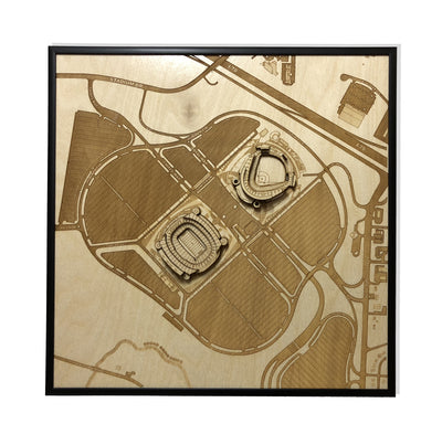 Kansas City, Missouri Wall Art City Map (Arrowhead and Kauffman Stadium)