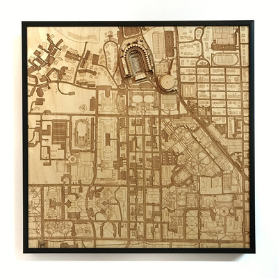 West Lafayette, Indiana Wall Art City Map (Ross-Ade Stadium & Mackey Arena)