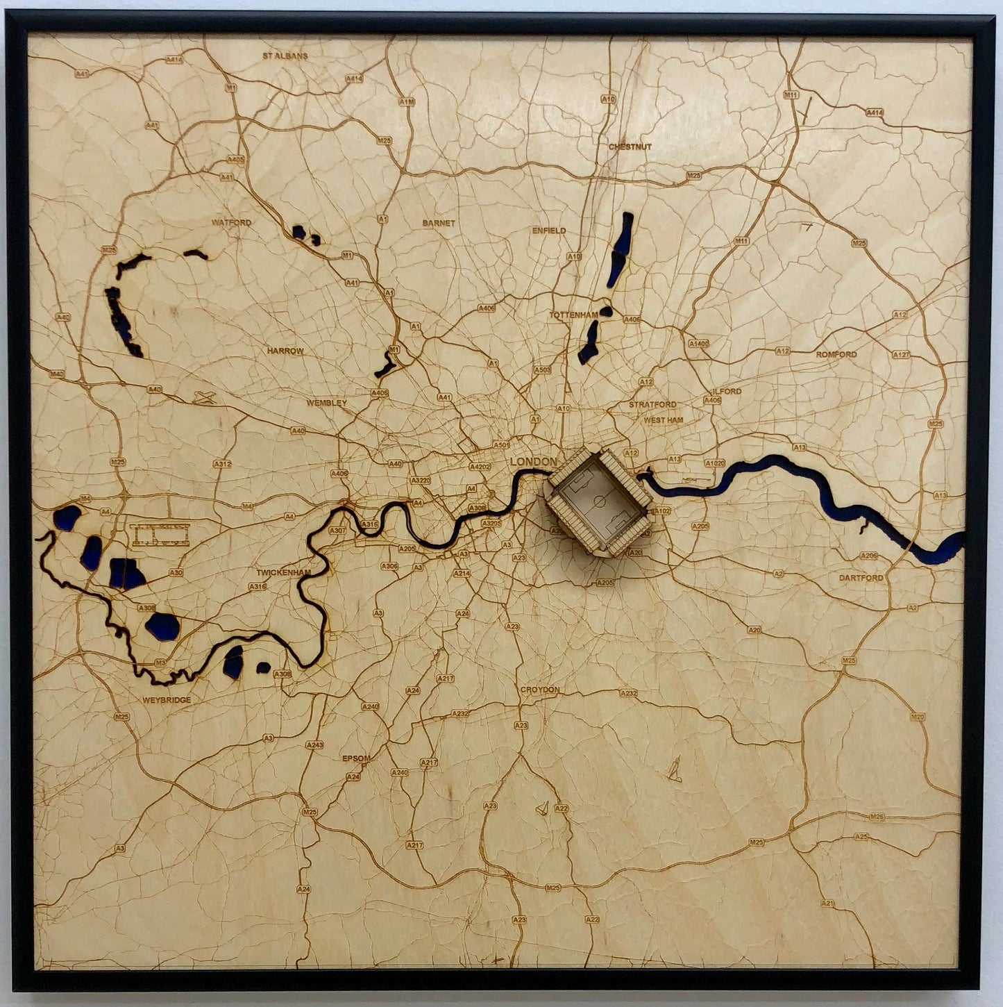 London, England Wall Art City Map (The Den)
